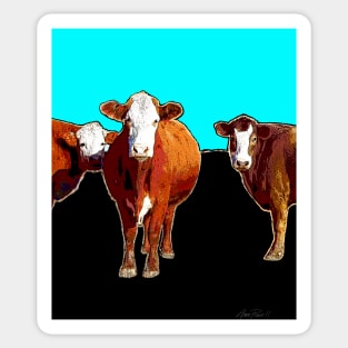 Three Cows Pop Art Sticker